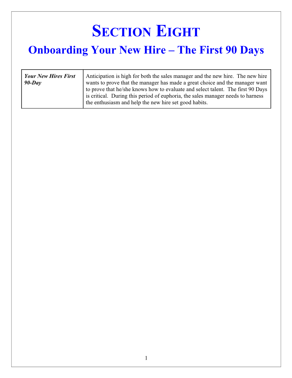 Part 2 Onboarding Your New Hire the First 90 Days