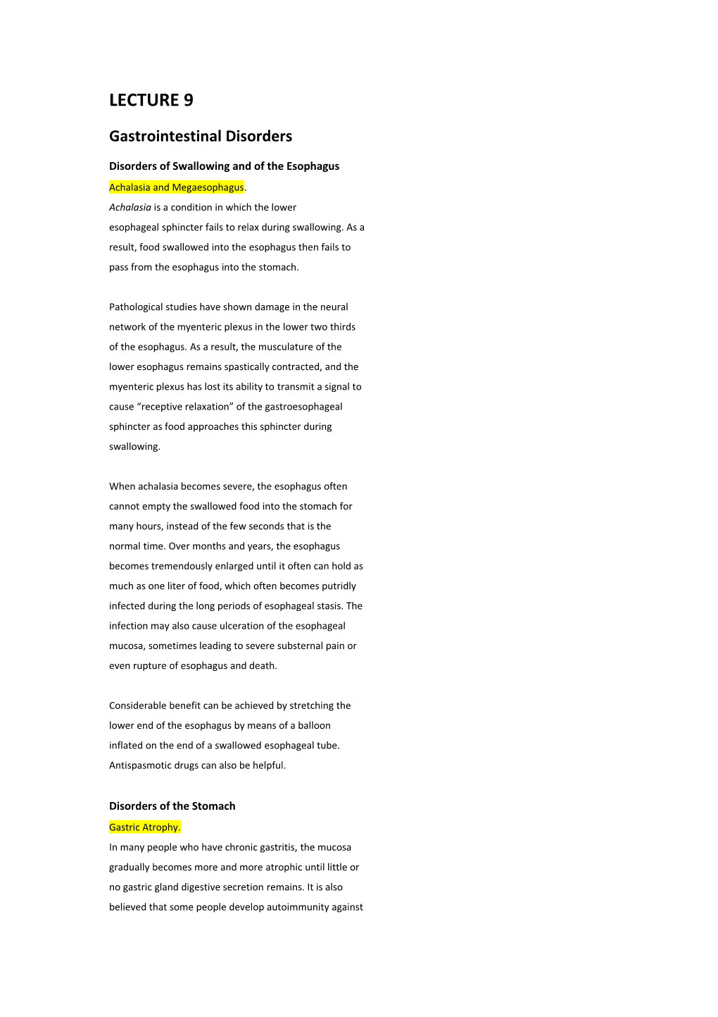 Disorders of Swallowing and of the Esophagus