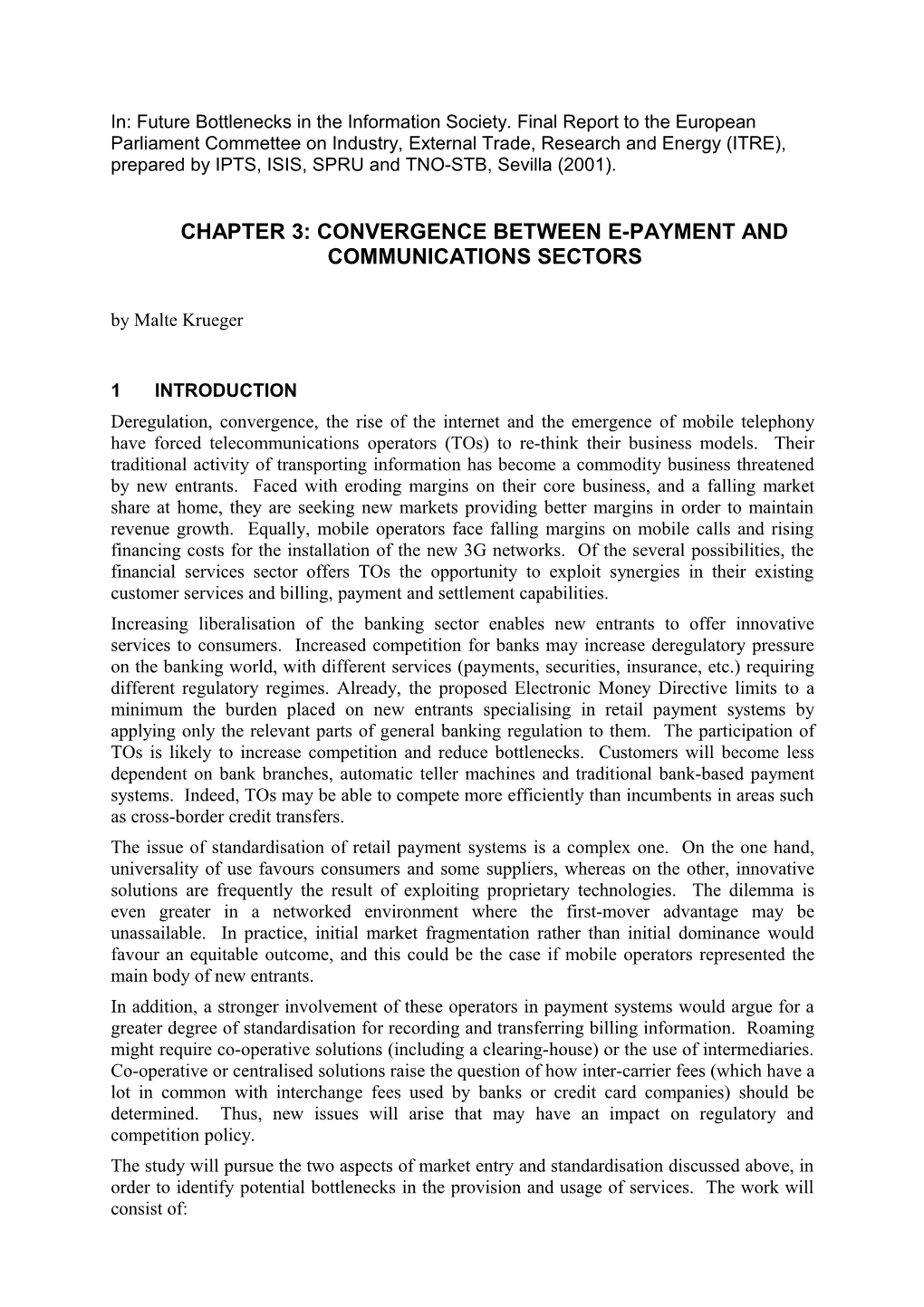 Chapter 3: Convergence Between E-Payment and Communications Sectors
