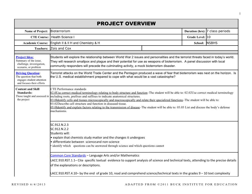 PROJECT OVERVIEW Page 1 s2
