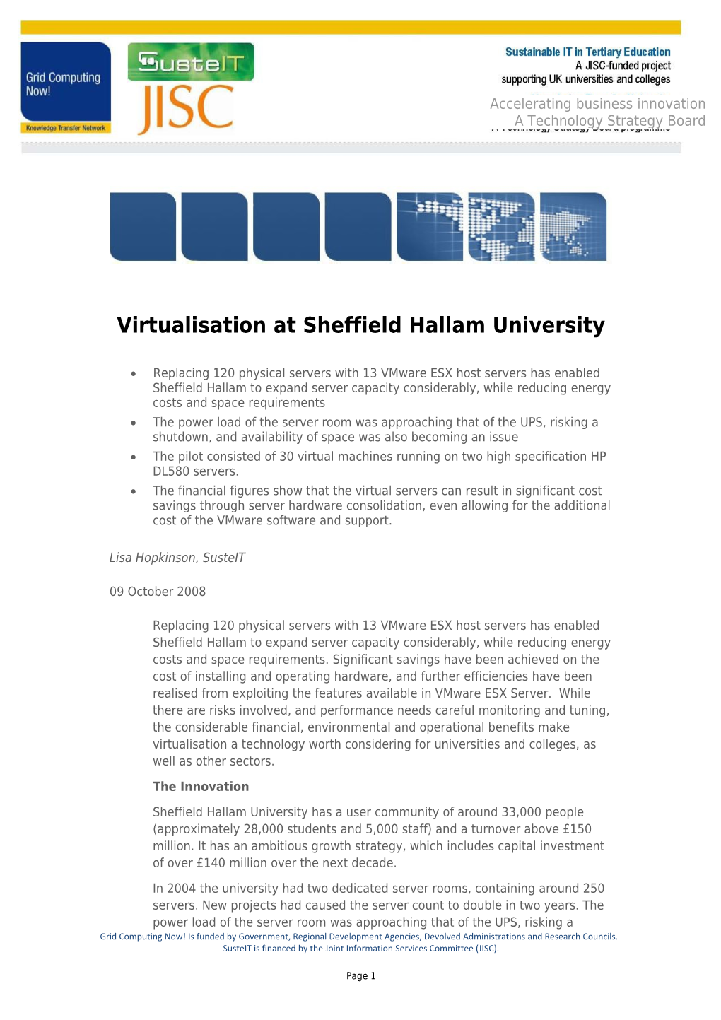 Virtualisation at Sheffieldhallamuniversity