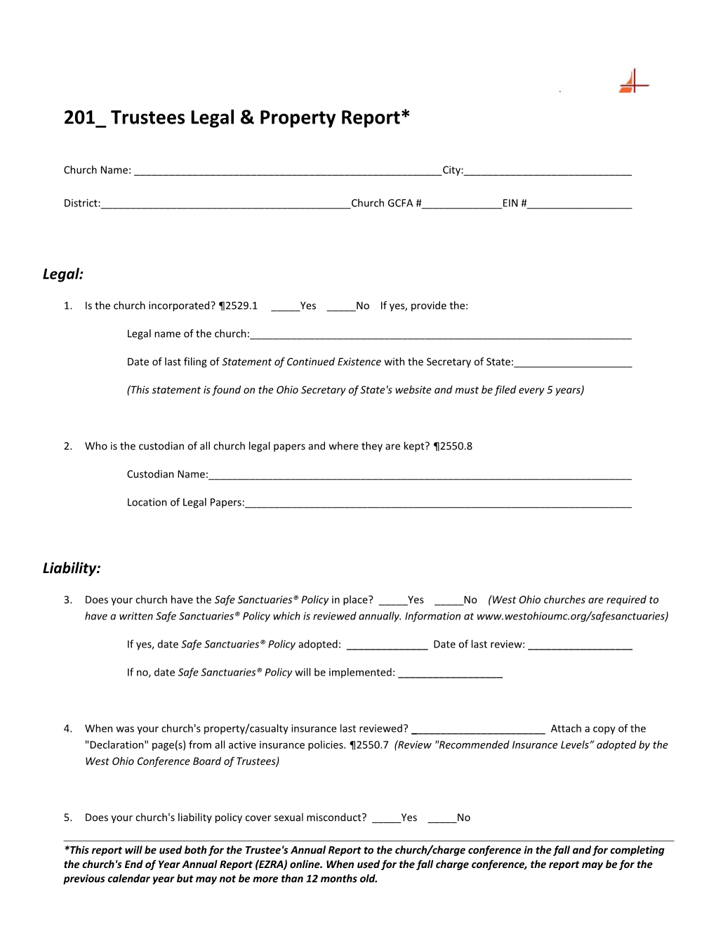 201 Trustees Legal & Property Report*