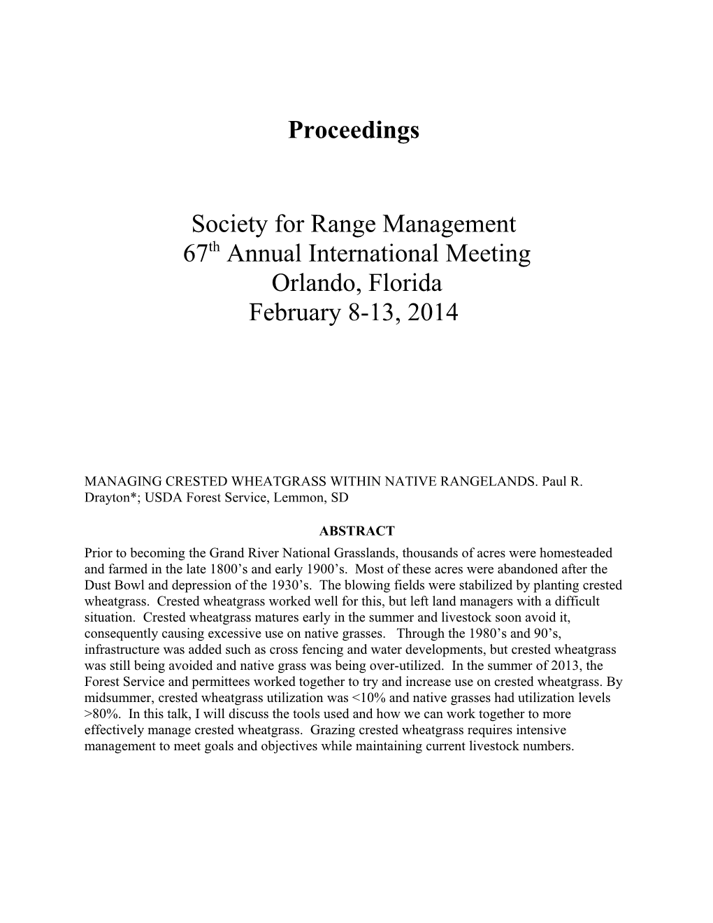 Society for Range Management