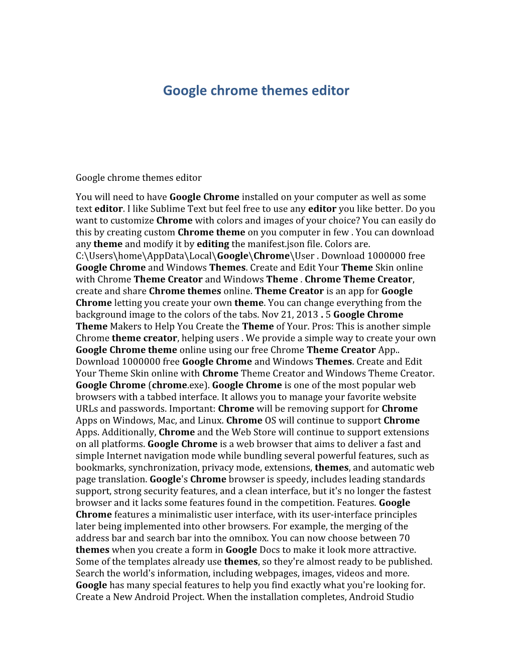Google Chrome Themes Editor