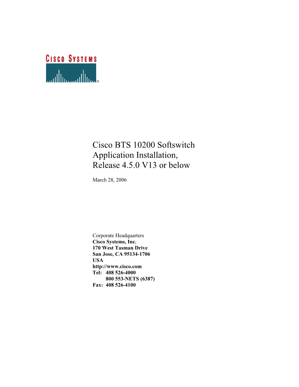 Cisco BTS 10200 Softswitch