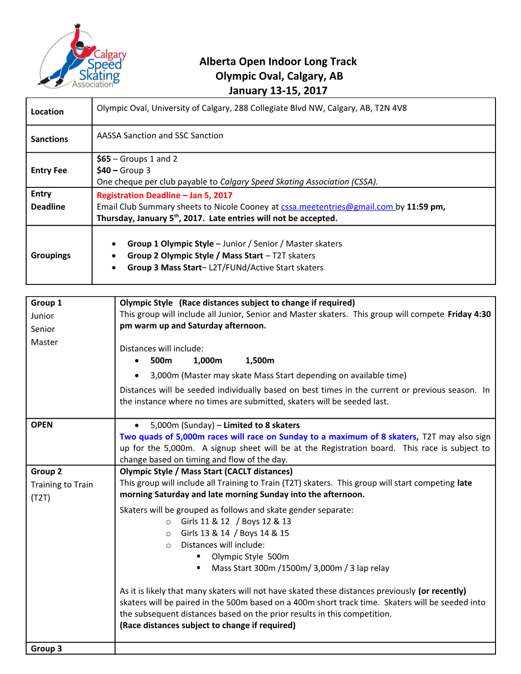 Alberta Open Indoorlong Track