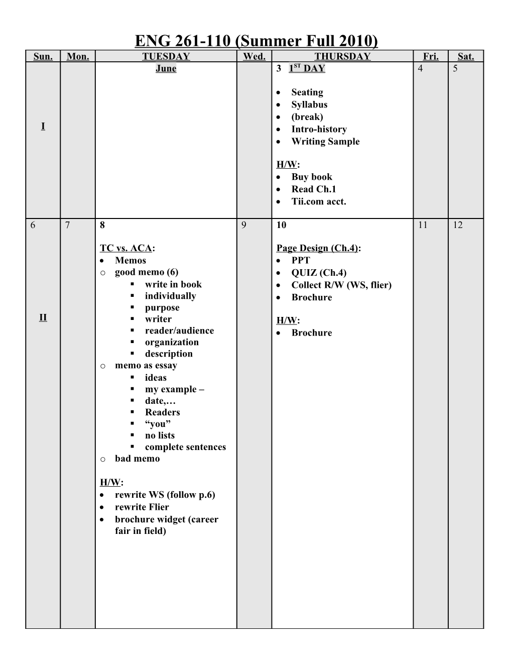 ENG 261-110 (Summer Full 2010)