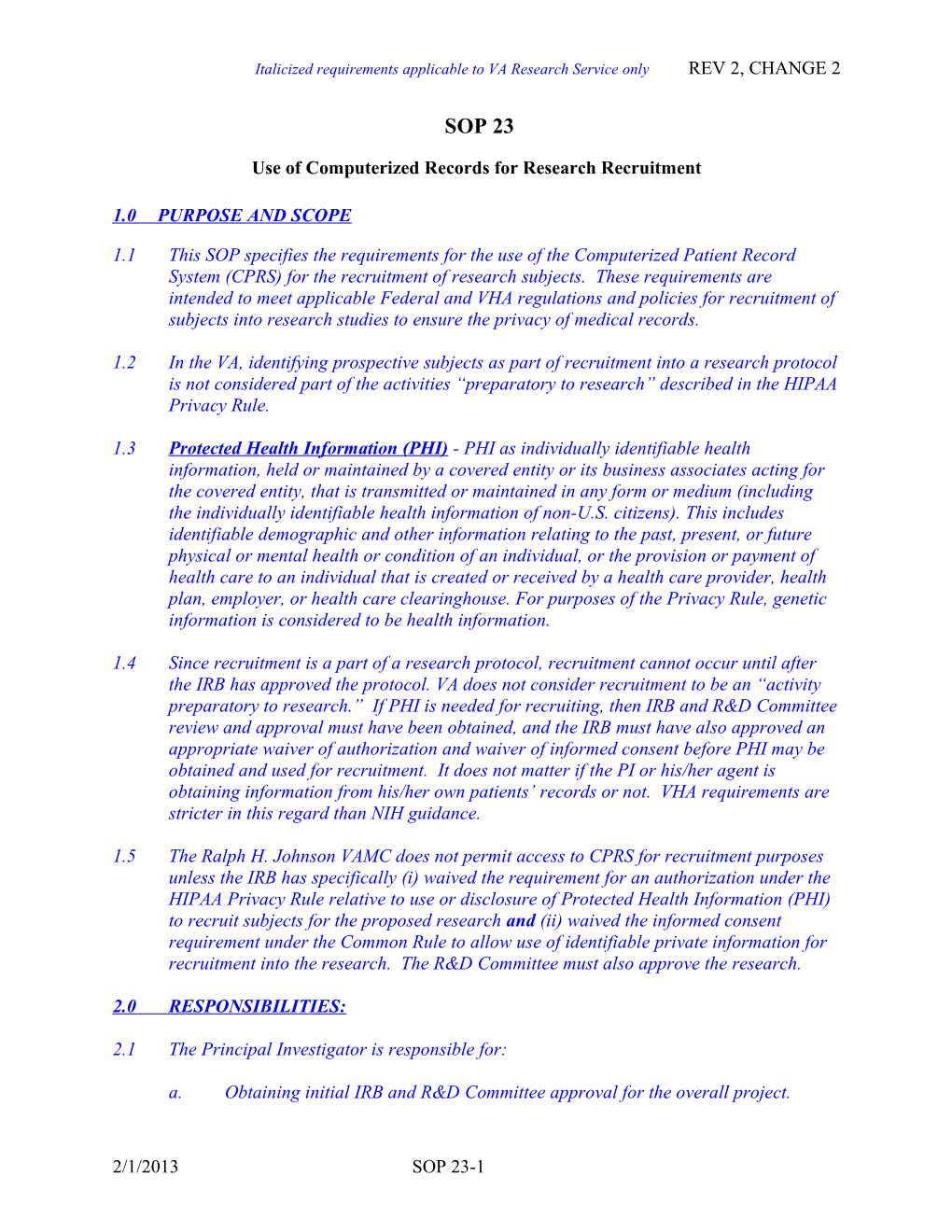 Use of Computerized Records for Research Recruitment