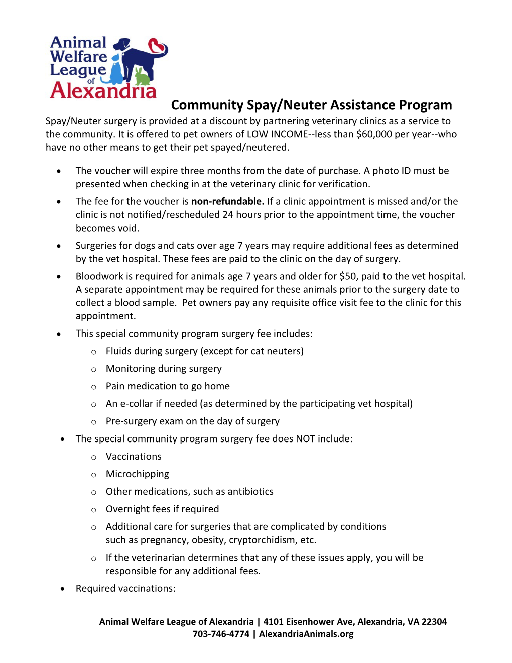 Community Spay/Neuter Assistance Program