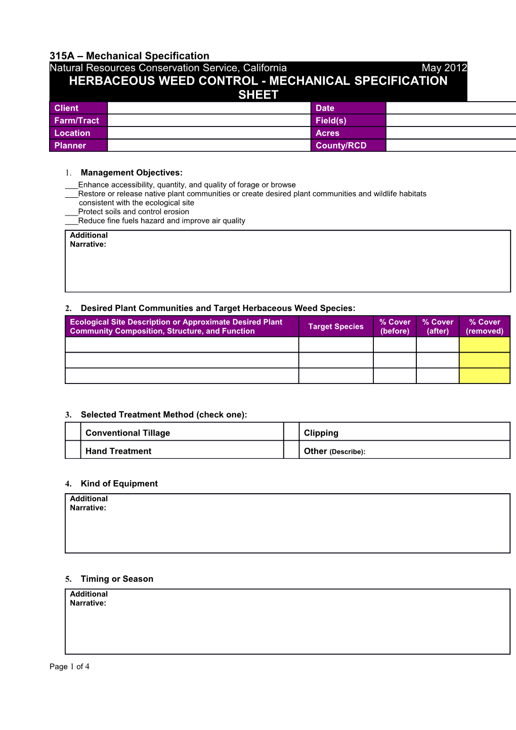 315 Herbaceous Weed Control