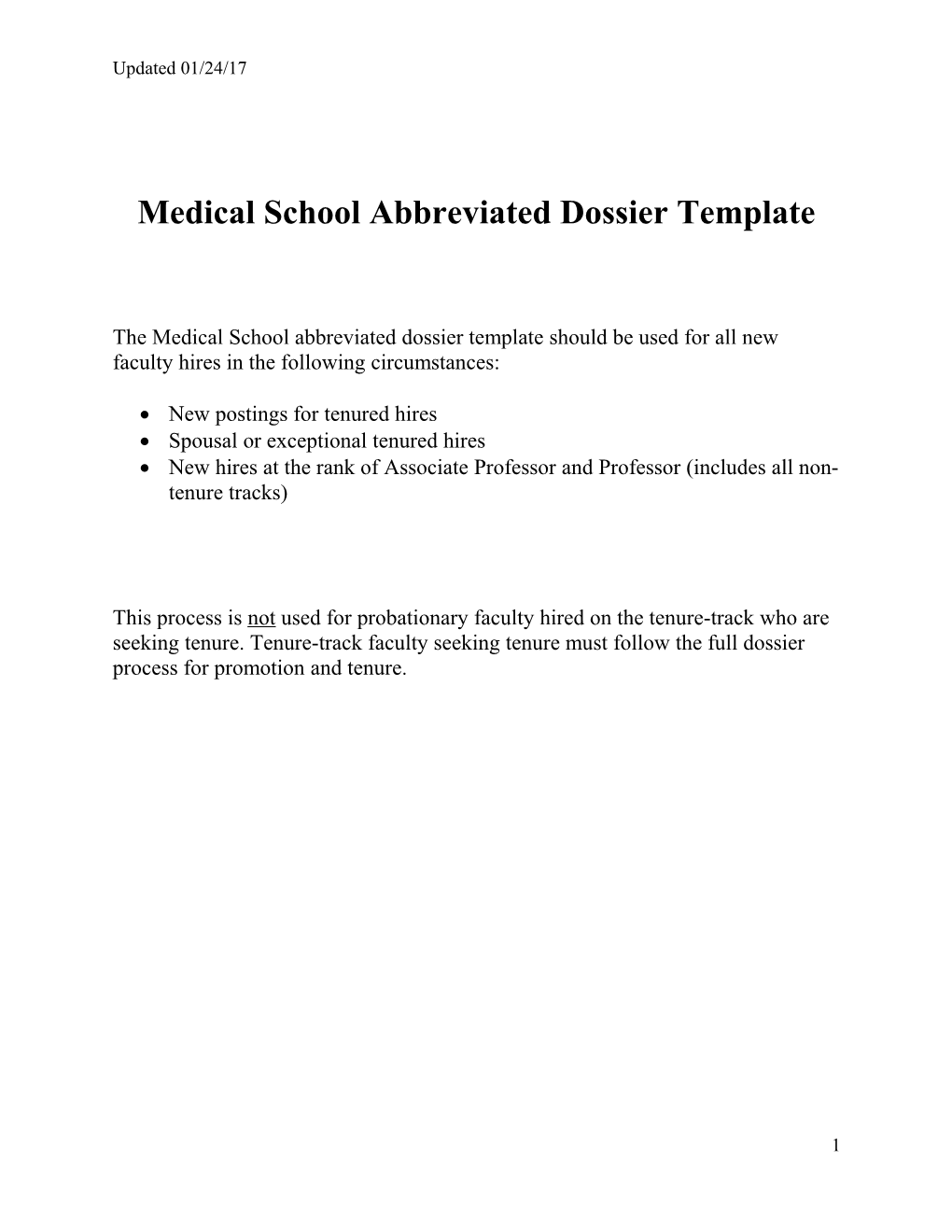 Abbreviated Dossier for Tenured Hires s1