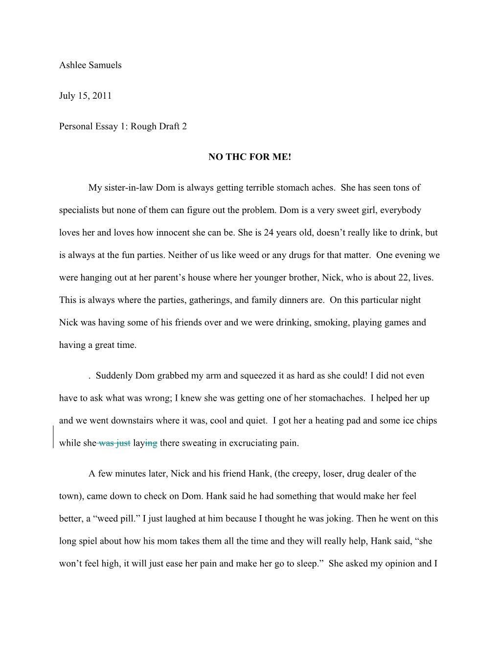 Personal Essay 1: Rough Draft 2