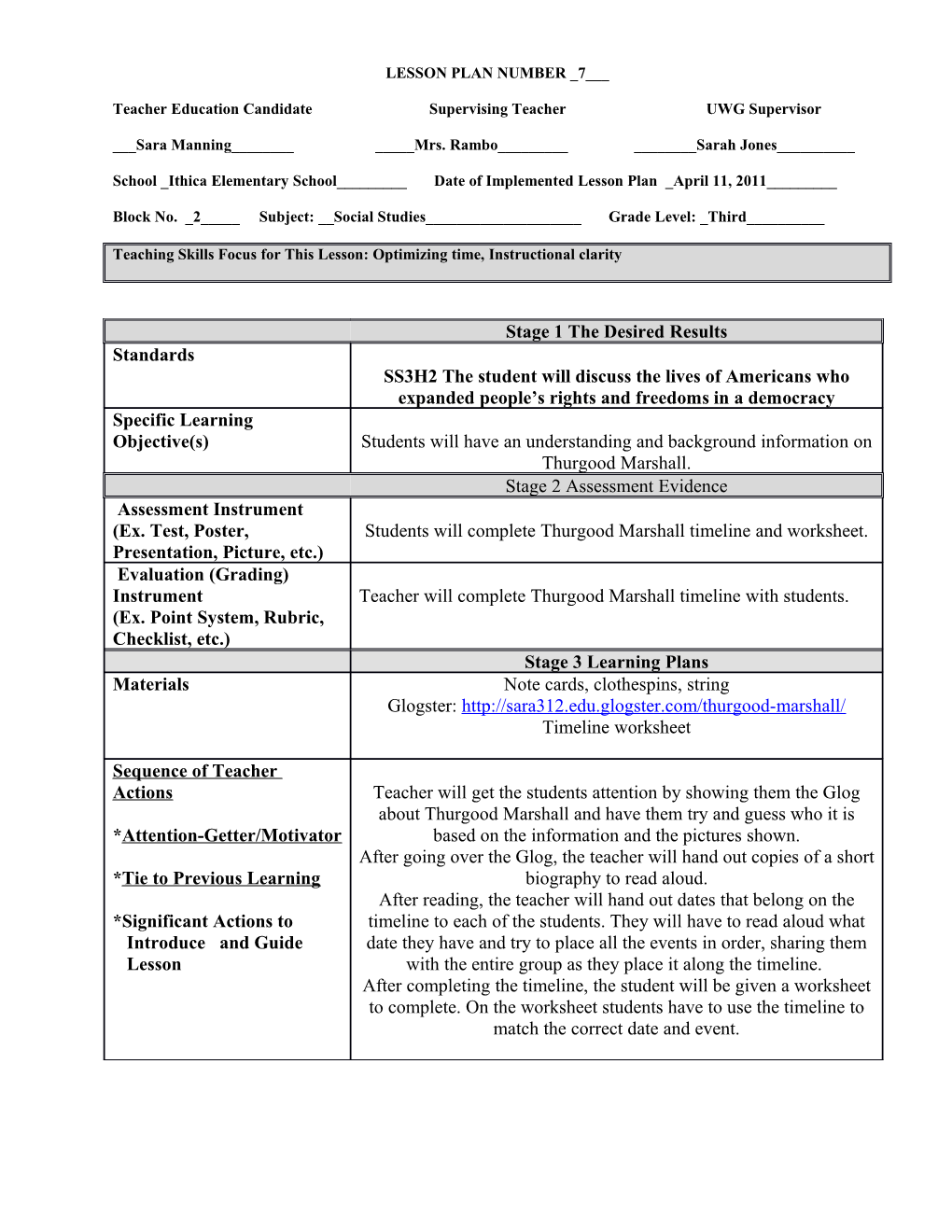 Lesson Planning Template s1