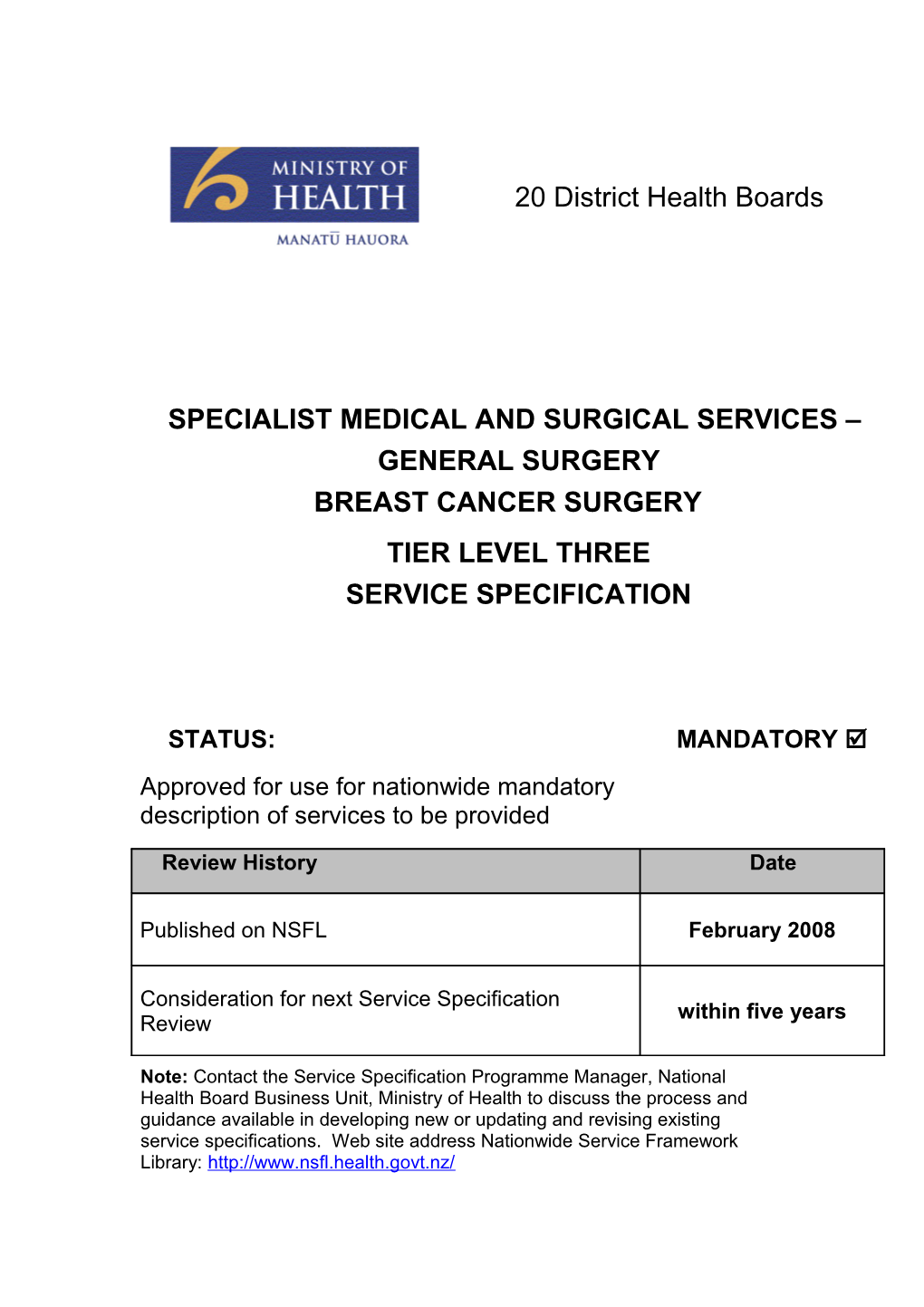 Specialist Medical and Surgical Services