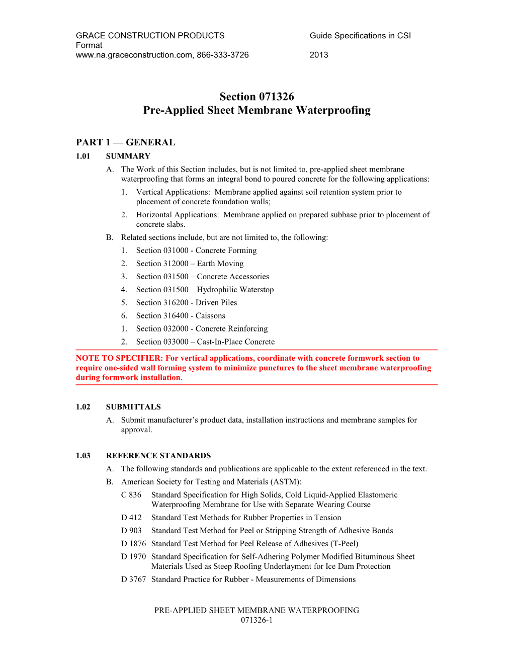 Pre-Applied Sheet Membrane Waterproofing