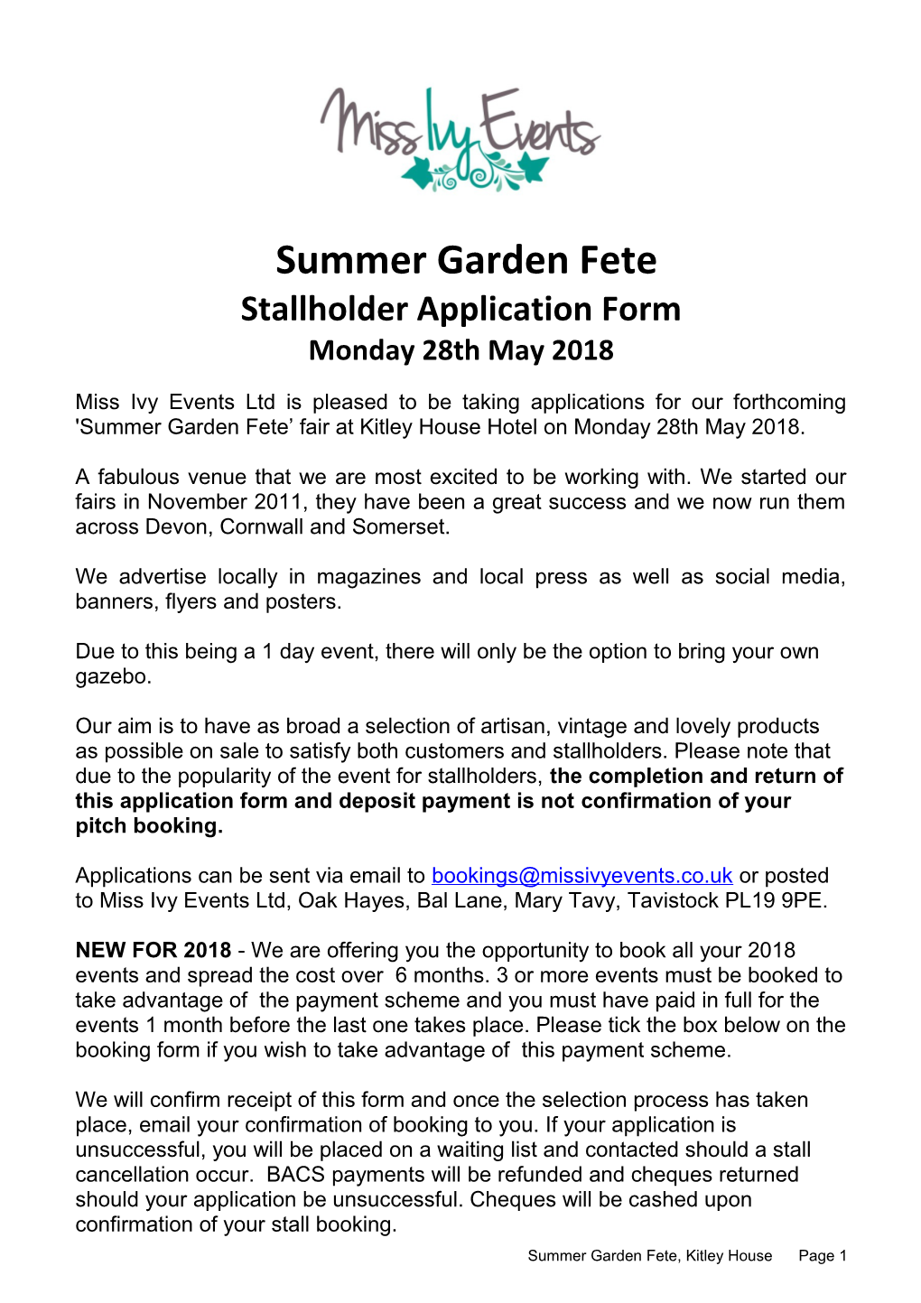 Summer Garden Fete