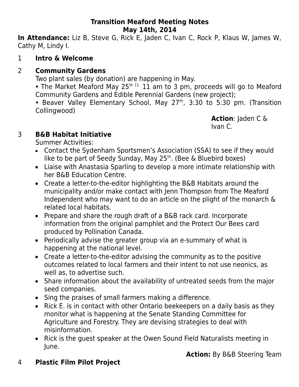 Transition Meaford Meeting Notes