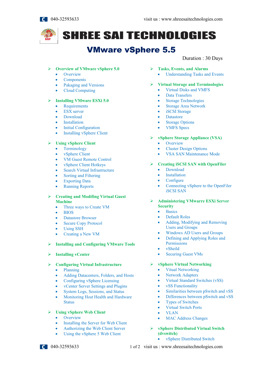 Mcse 2012 Course Contents