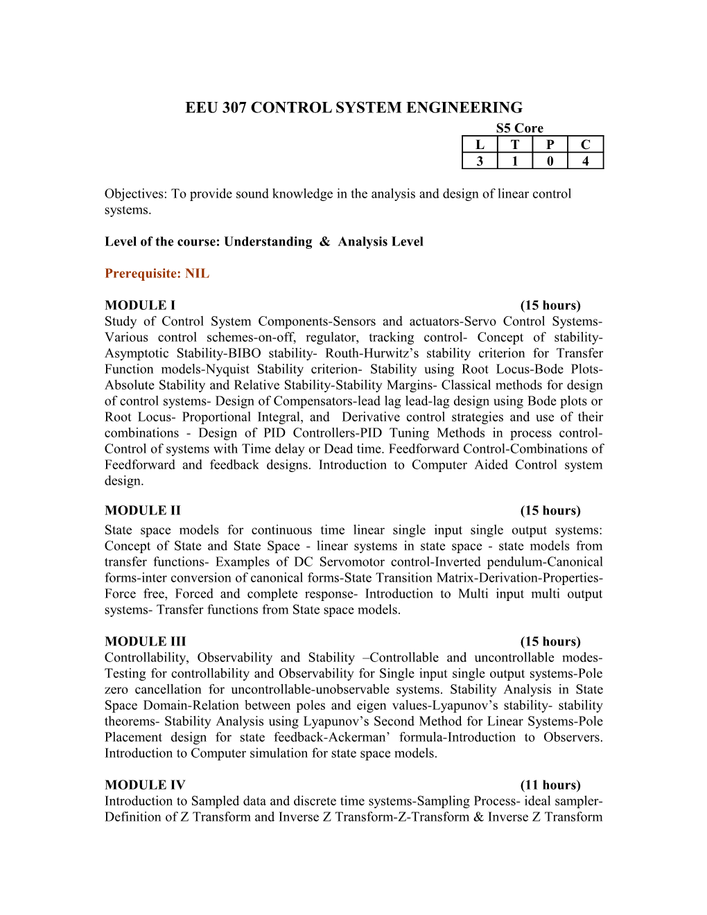 Ee 350 T Control System Engineering