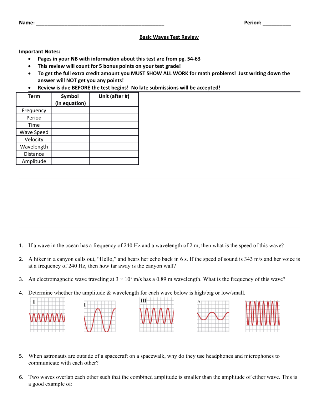 Pages in Your NB with Information About This Test Are from Pg. 54-63