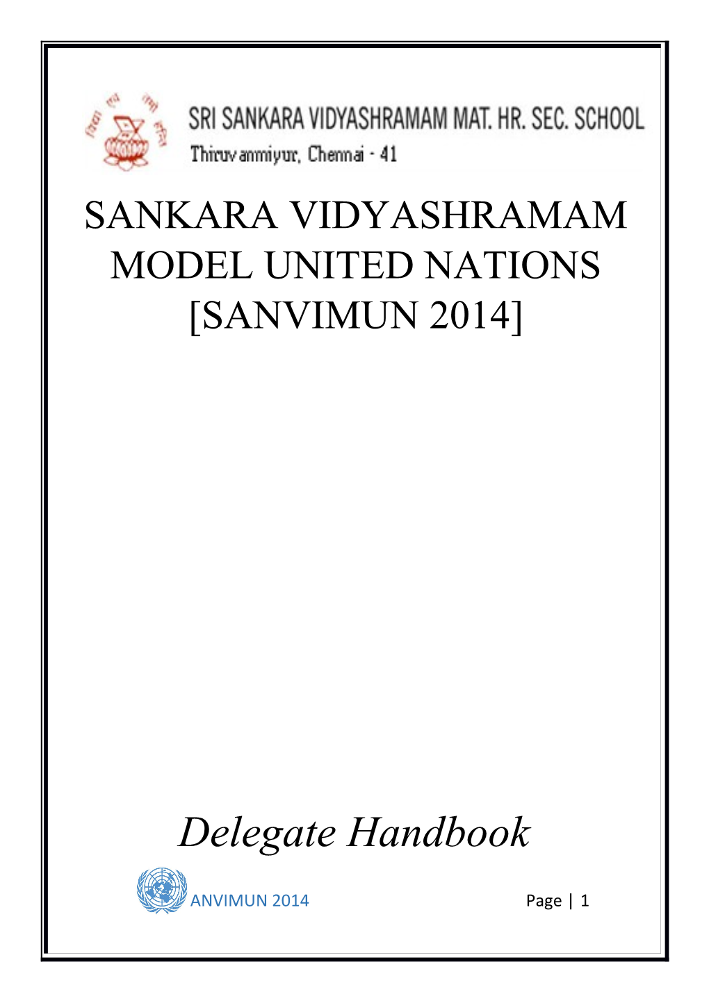 Sankara Vidyashramam Model United Nations