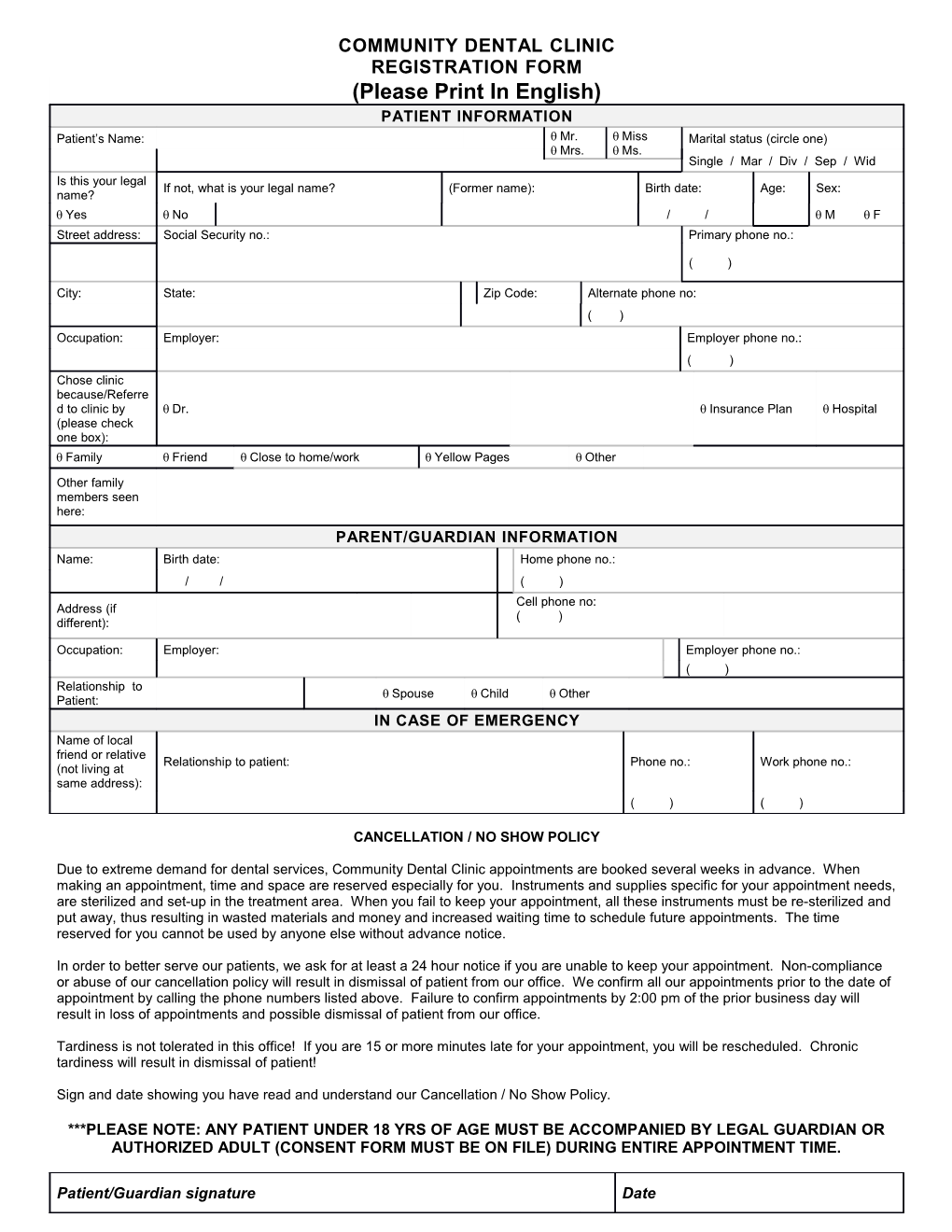 Medical Office Registration Form s2