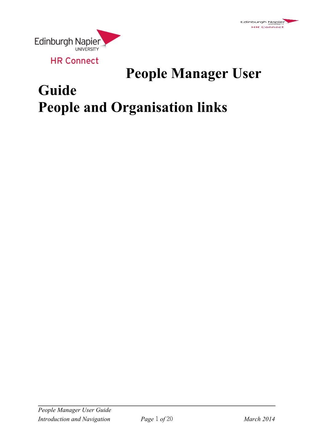 People Manager User Guide