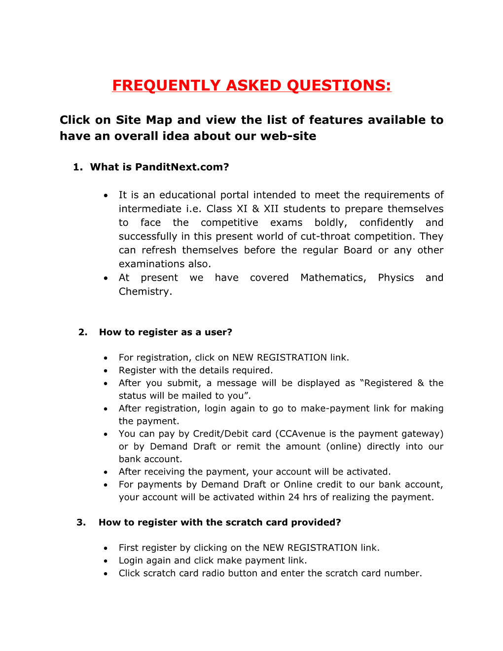 Frequently Asked Questions s56