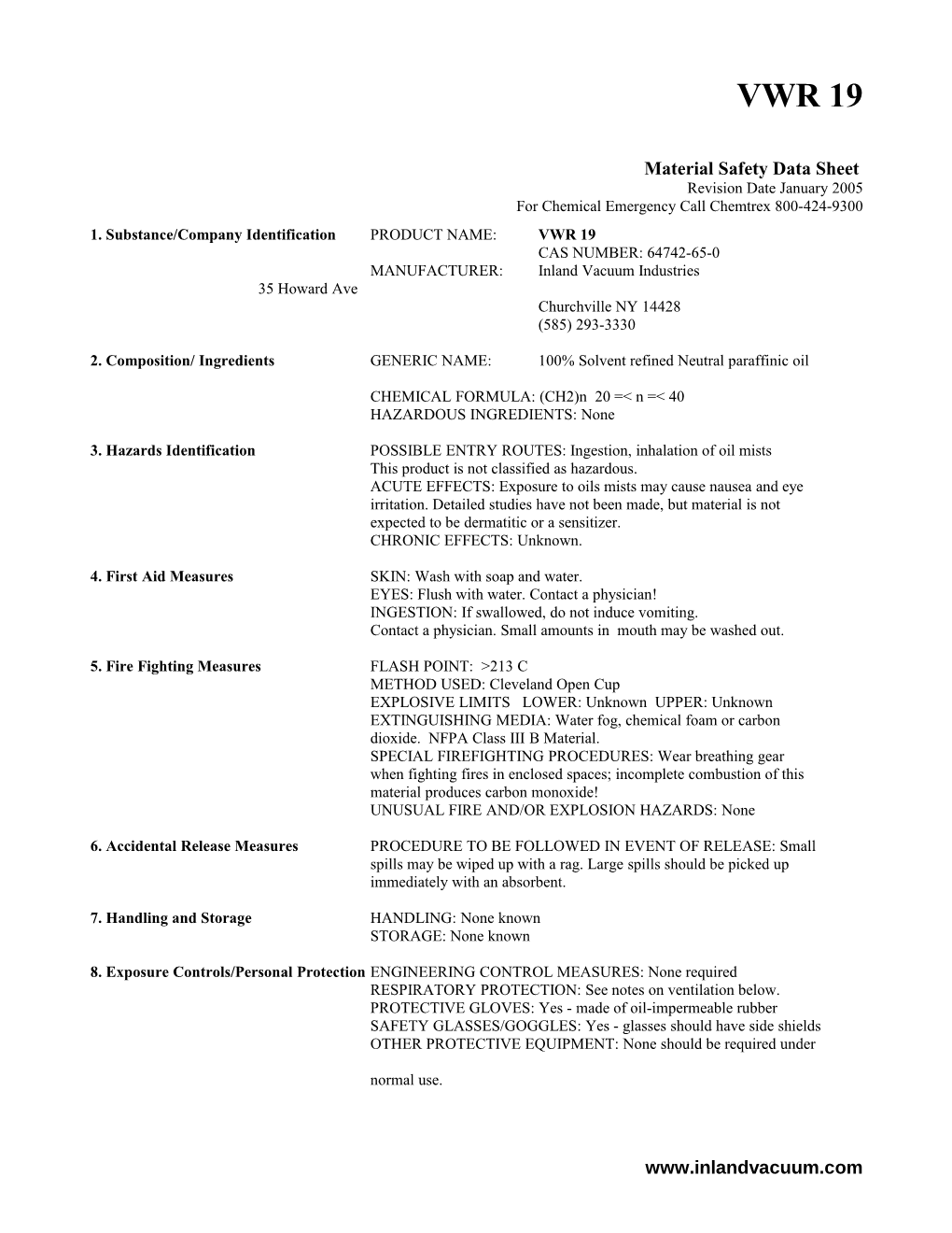 Material Safety Data Sheet s52