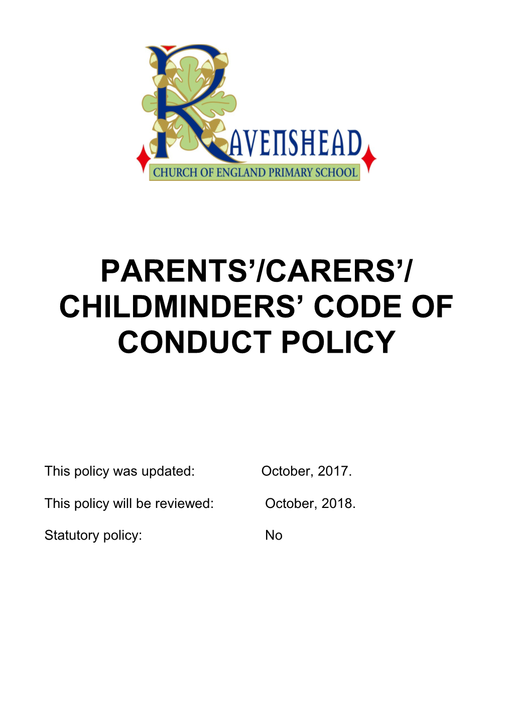 Childminders Code of Conduct Policy