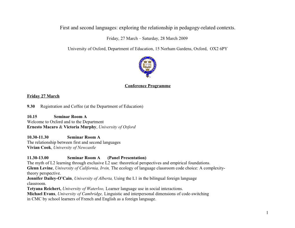 First and Second Languages: Exploring the Relationship in Pedagogy-Related Contexts