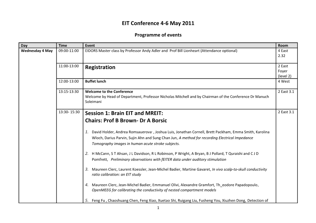 Programme of Events