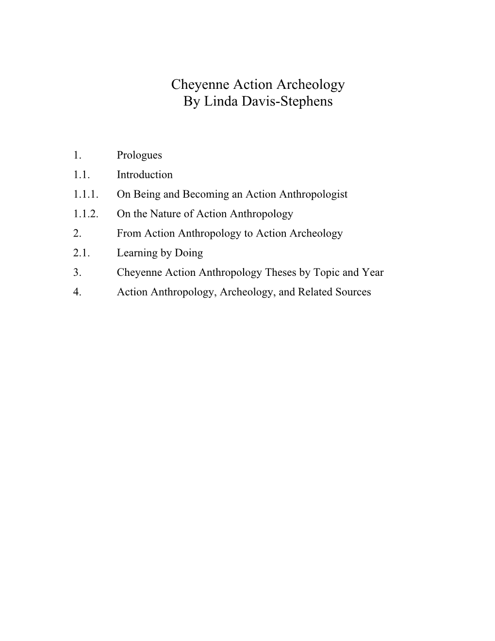 Cheyenne Action Archeology