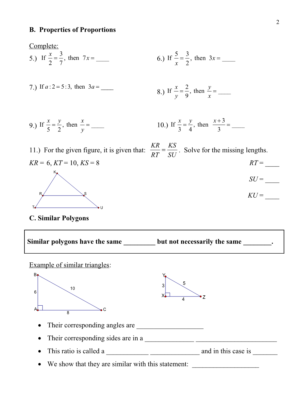 Geometry Rules! Chapter 7 Notes