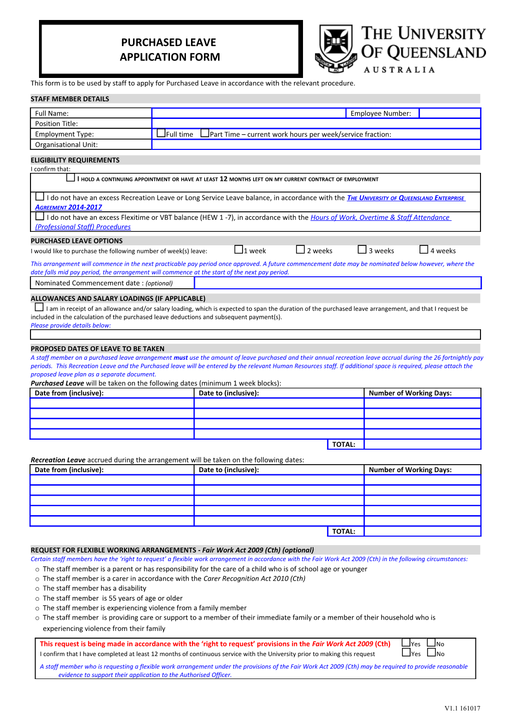 Leave Application Form