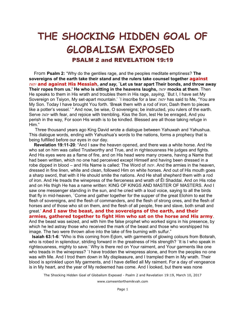 The Shocking Hidden Goal of Globalism Exposed