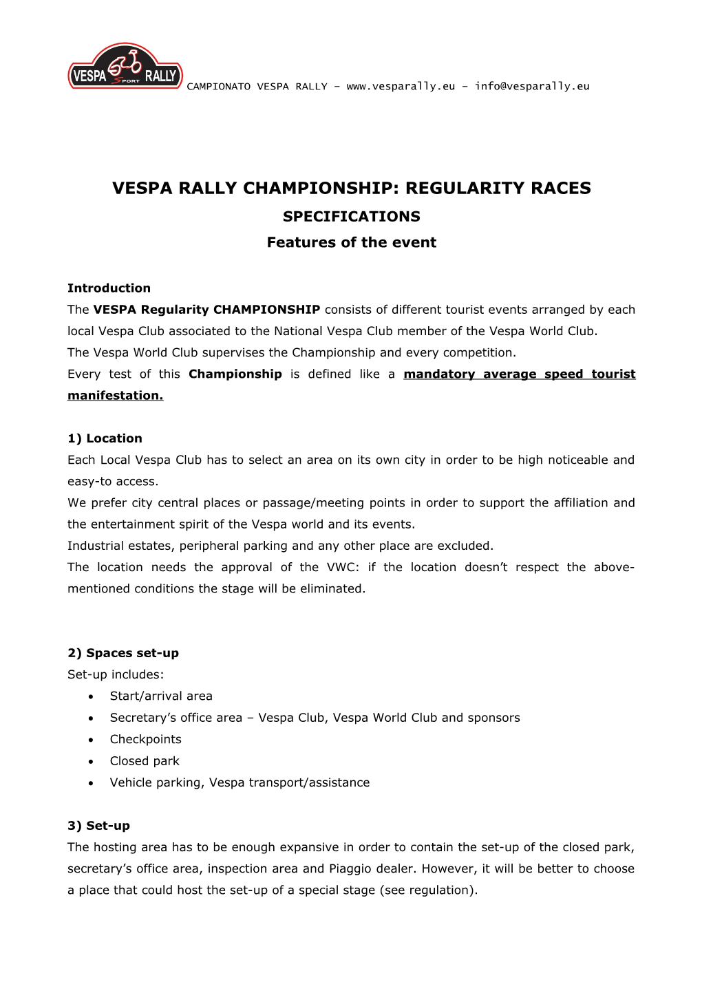 Campionato Regolarità Vespa Rally