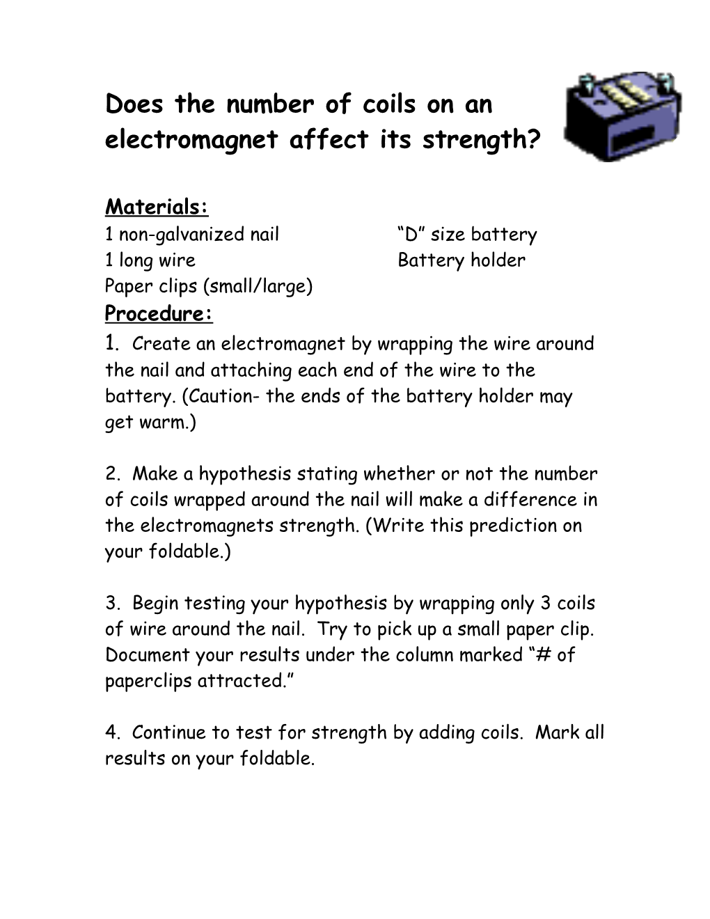 Does the Number of Coils on an Electromagnet Affect Its Strength