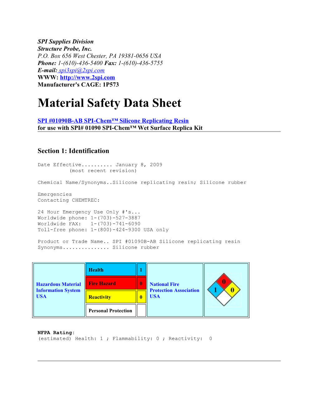 Material Safety Data Sheet s139