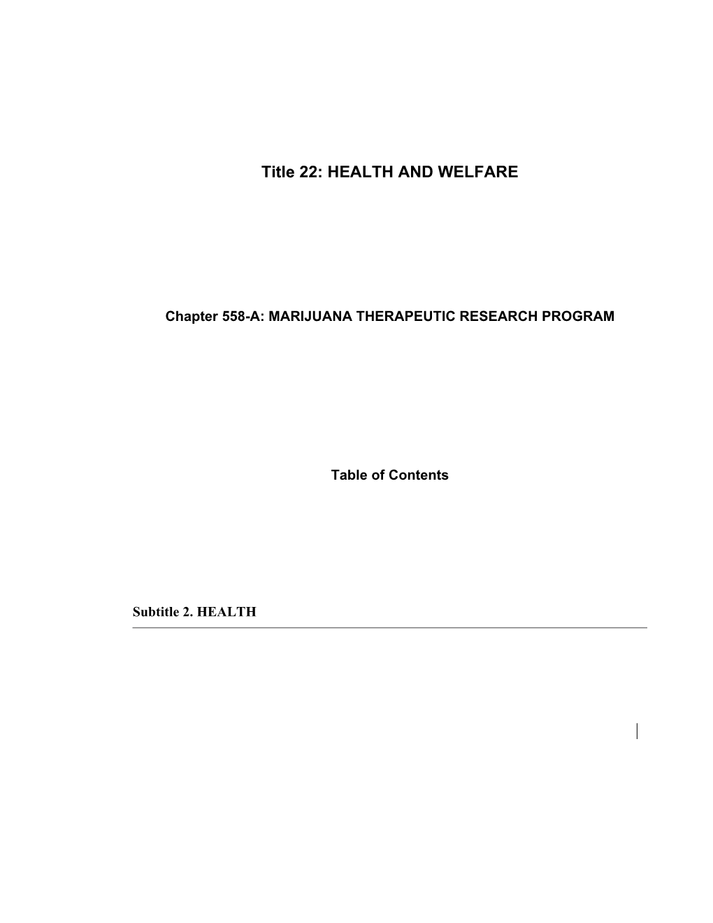 Title 22: HEALTH and WELFARE s2