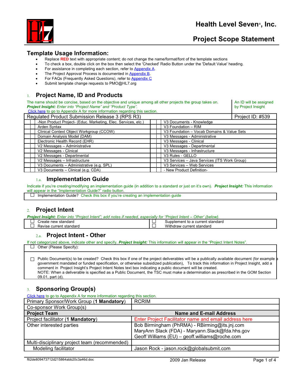 HL7 Project Scope Statement s4