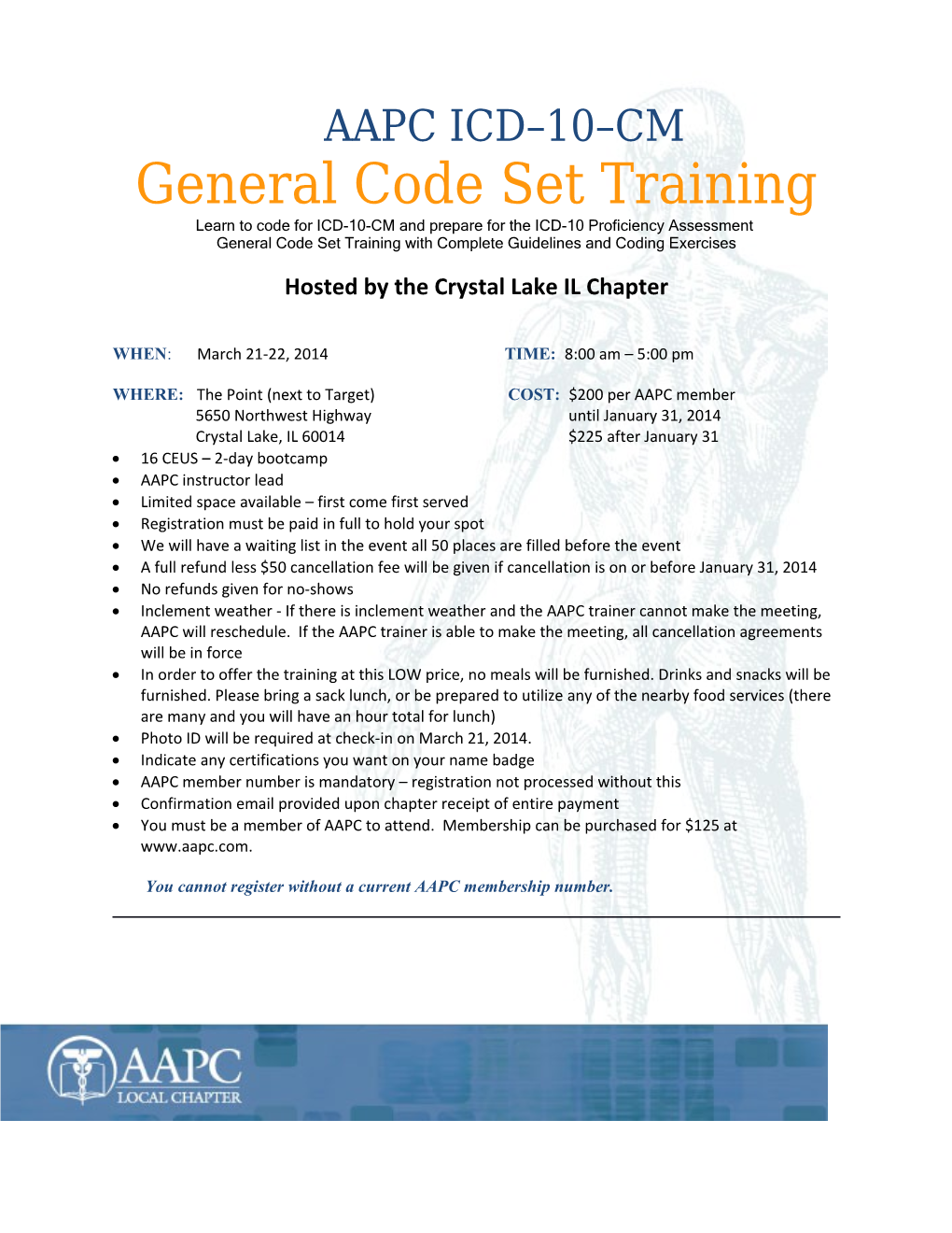 General Code Set Training