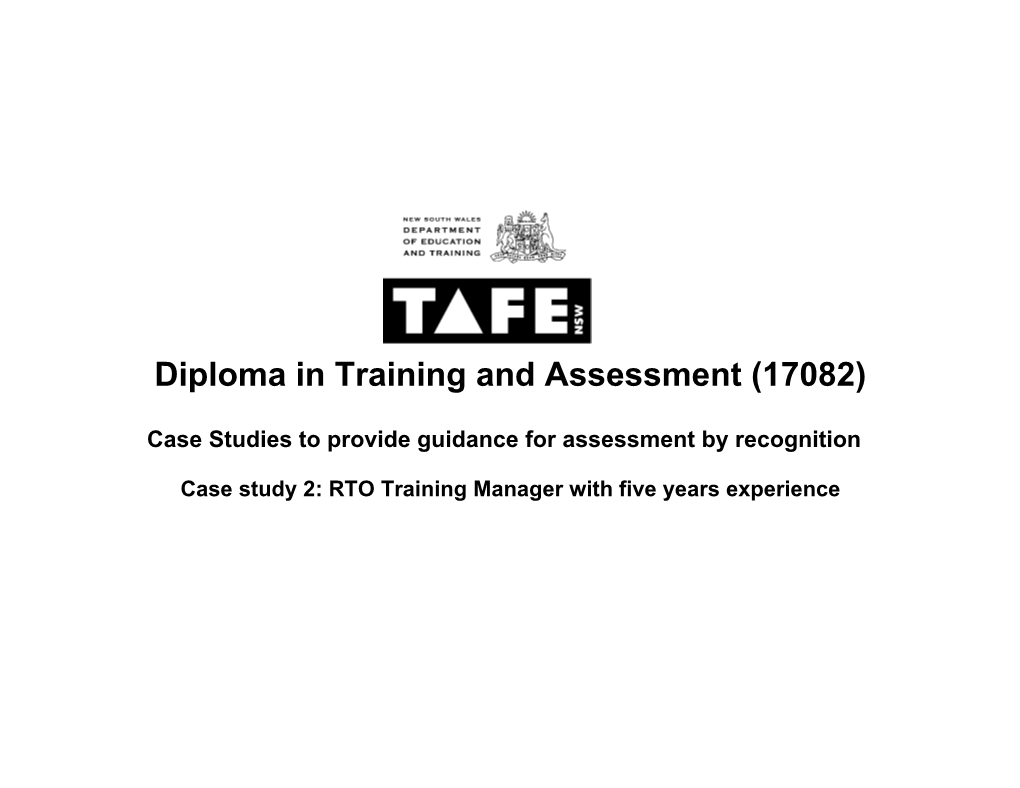 Diploma in Training and Assessment (17082)