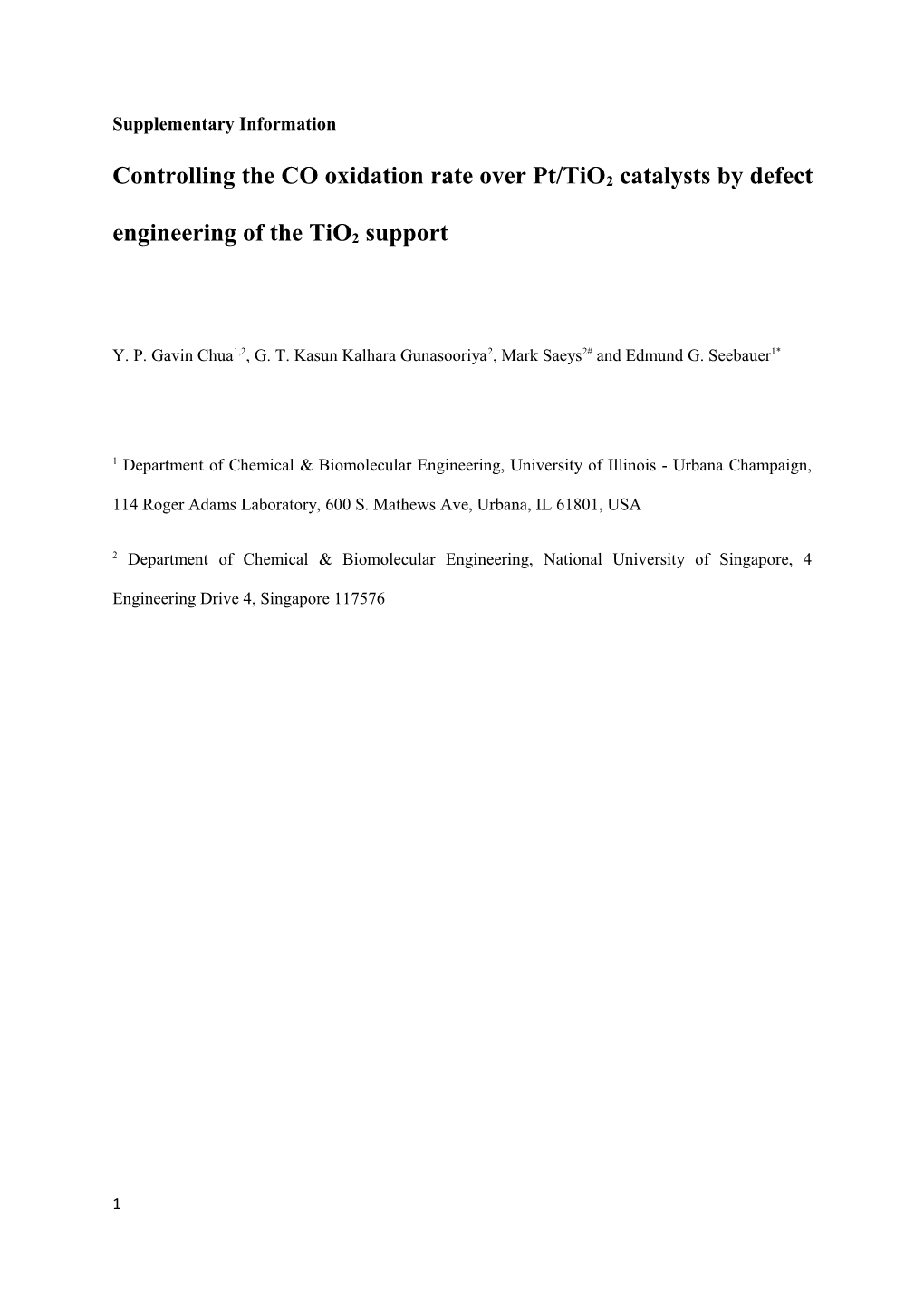 Controlling the CO Oxidation Rate Over Pt/Tio2 Catalysts by Defect Engineering of The