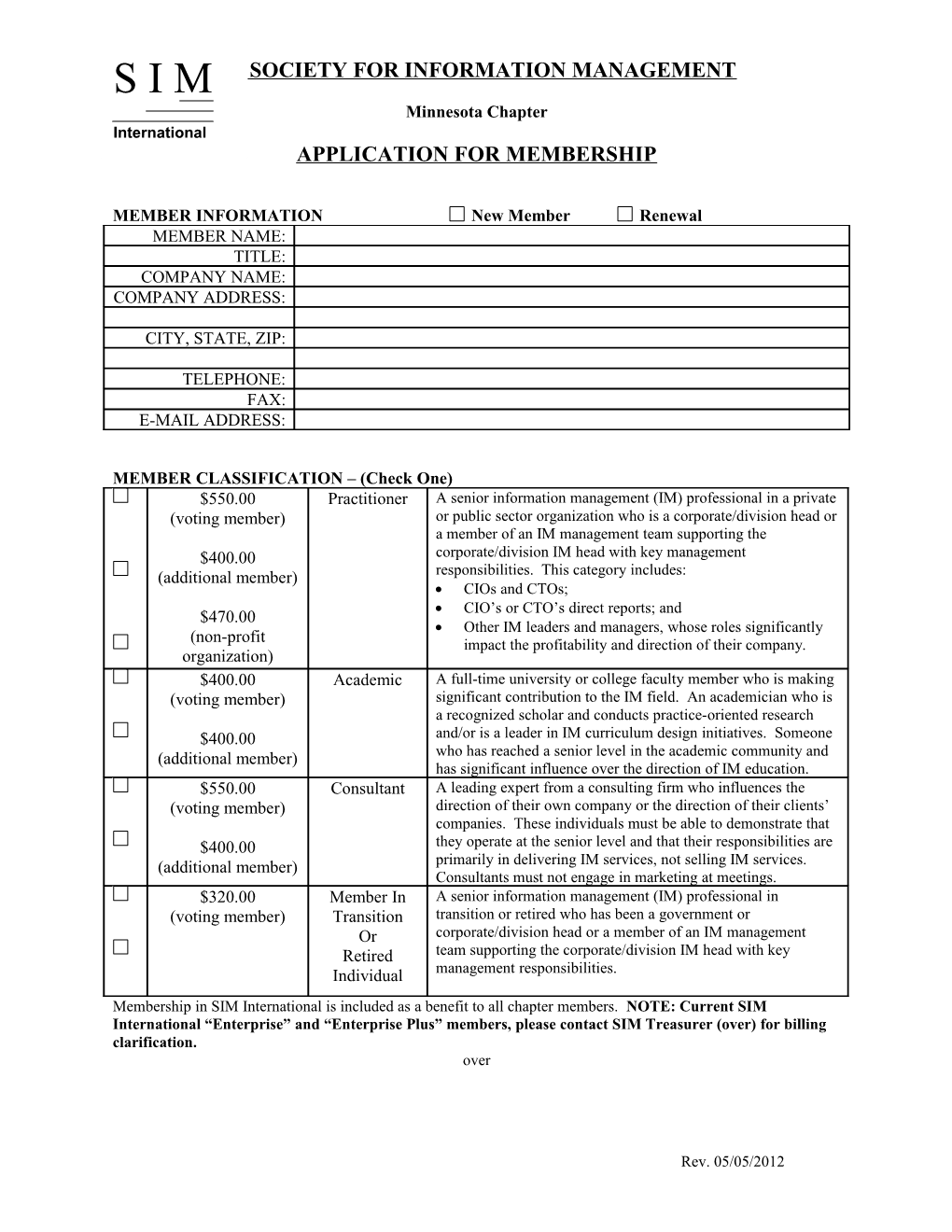 Reservation Response Form