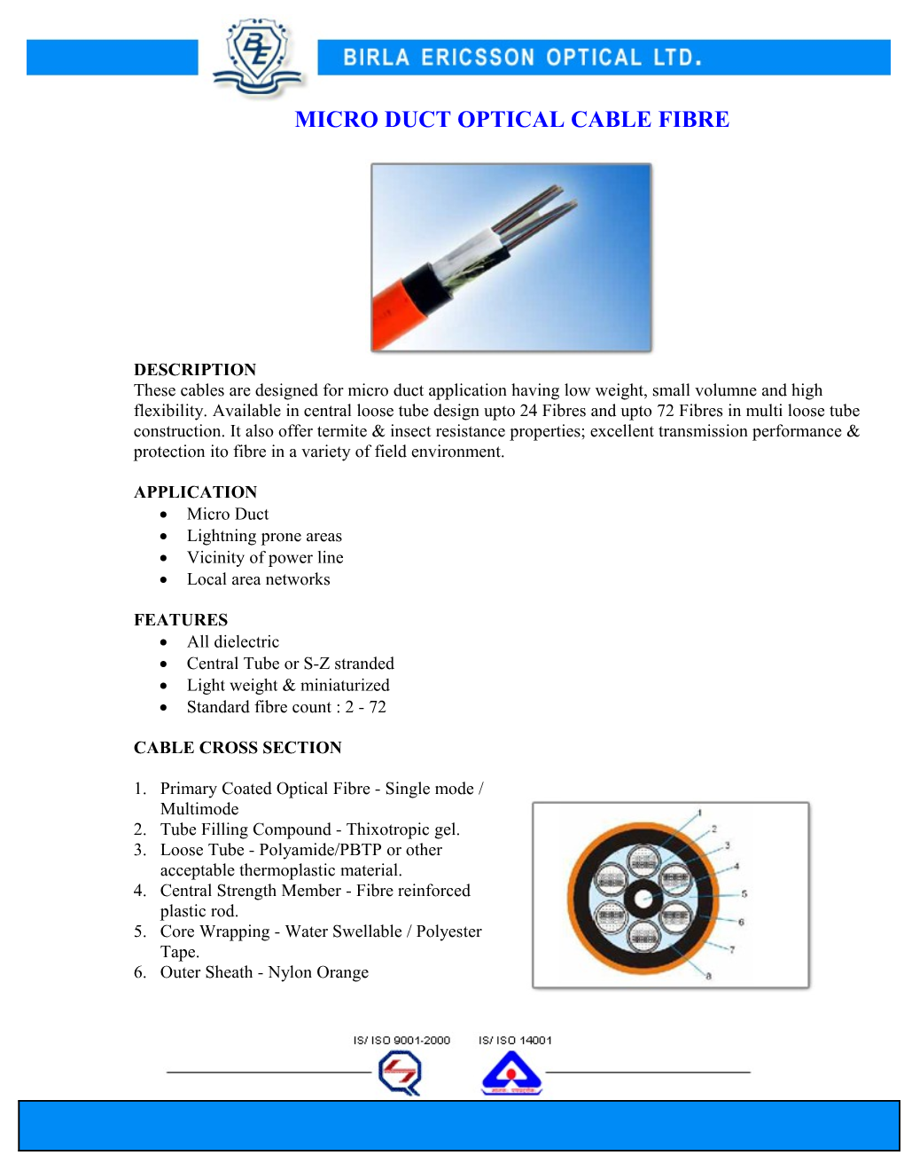 Aerial Optical Fibre Cable