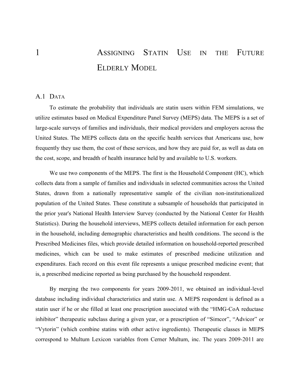 APPENDIX A.Assigning Statin Use in the Future Elderly Model