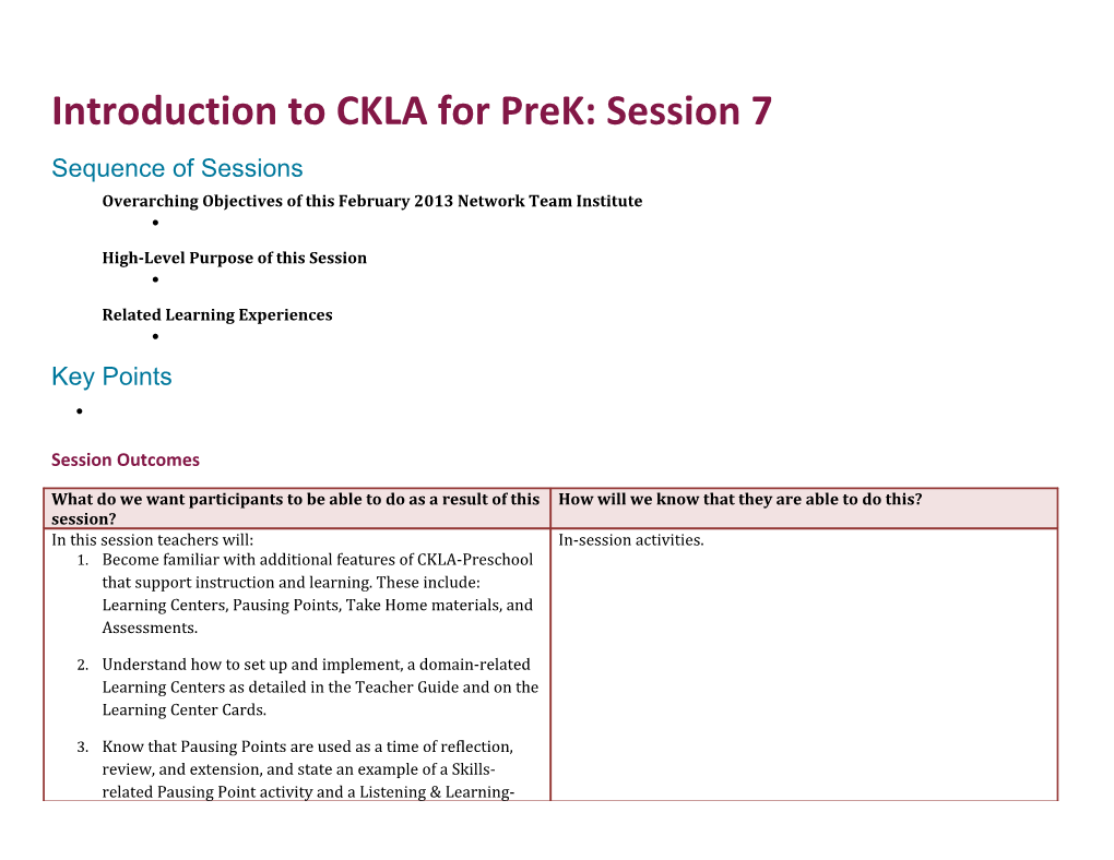 Introduction to CKLA for Prek: Session 7
