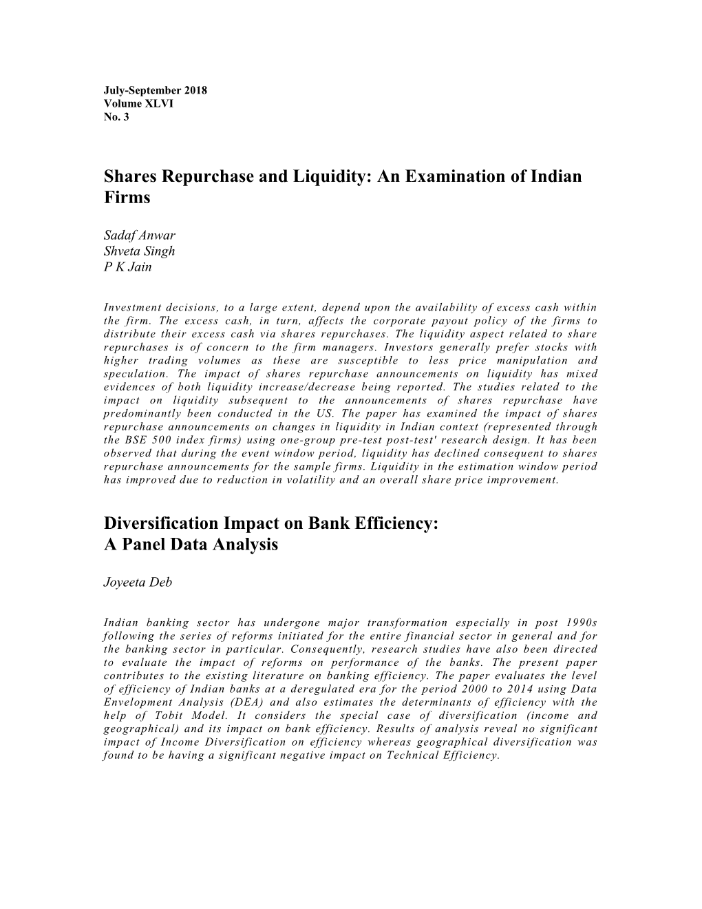 Shares Repurchase and Liquidity: an Examination of Indian Firms