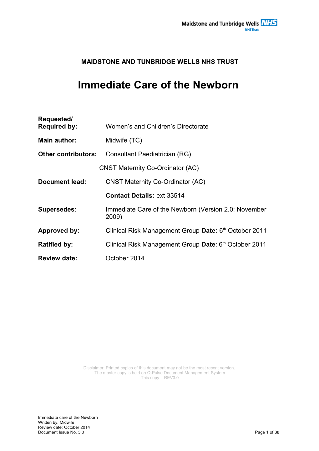 Maidstone and Tunbridge Wells Nhs Trust